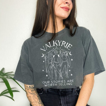 Officially Licensed Valkyrie ACOTAR Tshirt | Our Stories are Worth telling | SJM Bookish Merch | Fantasy Reader Gift | Nesta Shirt ACOSF