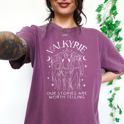 Officially Licensed Valkyrie ACOTAR Tshirt | Our Stories are Worth telling | SJM Bookish Merch | Fantasy Reader Gift | Nesta Shirt ACOSF