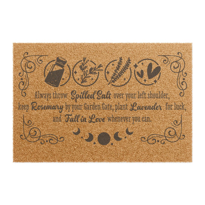 Practical Magic Doormat | Cozy Fall Door Mat | Witchy Halloween Home Decor | Theres a Little Witch In All of Us | Always Throw Spilled Salt