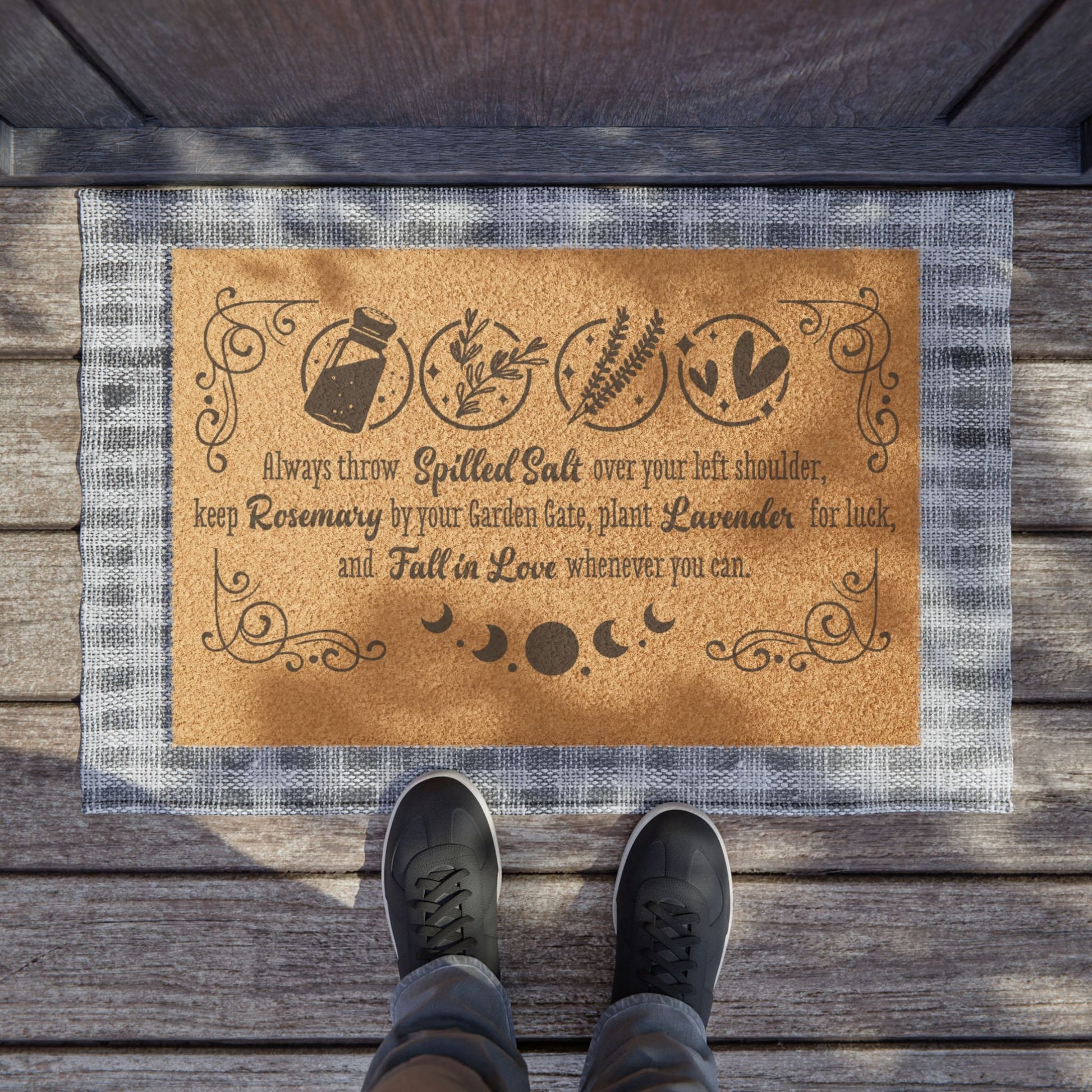 Practical Magic Doormat | Cozy Fall Door Mat | Witchy Halloween Home Decor | Theres a Little Witch In All of Us | Always Throw Spilled Salt