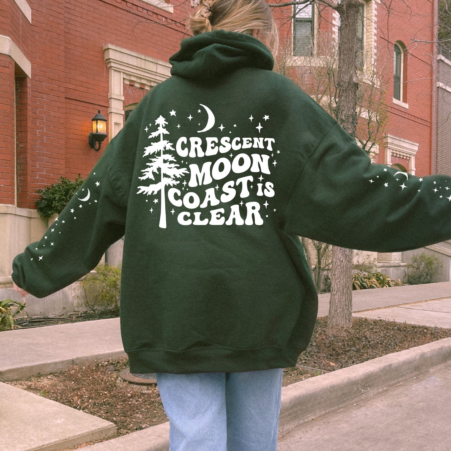 Crescent Moon Coast is clear Hoodie | Evermore Ivy Sweatshirt | Front Back and Sleeve Design | Evermore Era Merch | Taylor Fan Gifts