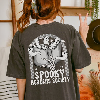 Spooky Reader Society Tshirt | Halloween Book Club Shirt | Spooky Cute Horror Lover Gifts | Bookish Ghost Shirt | Fall Reading Merch