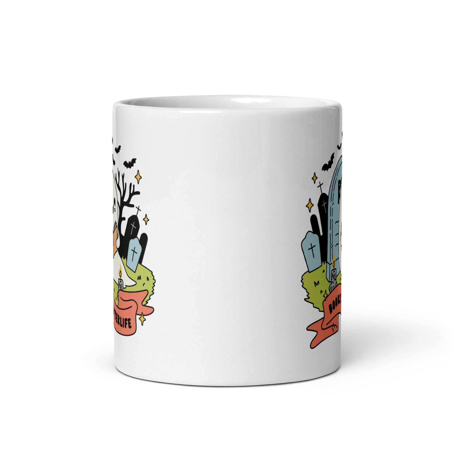 Books till After life Mug | Spooky Cute Halloween Coffee Cup | Cute Ghost Mug