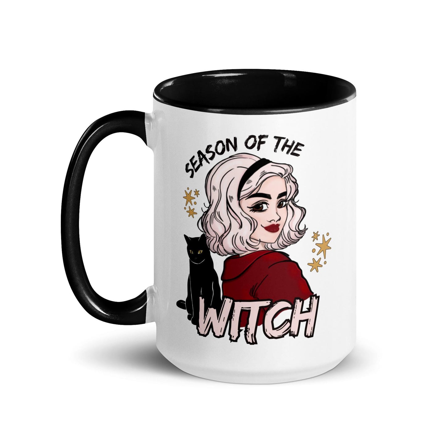 Sabrina Witchy | Season of the Witch Coffee Mug | Fall Autumn Witch Vibes | Halloween Lover Gift | Salem Binx Black Cat