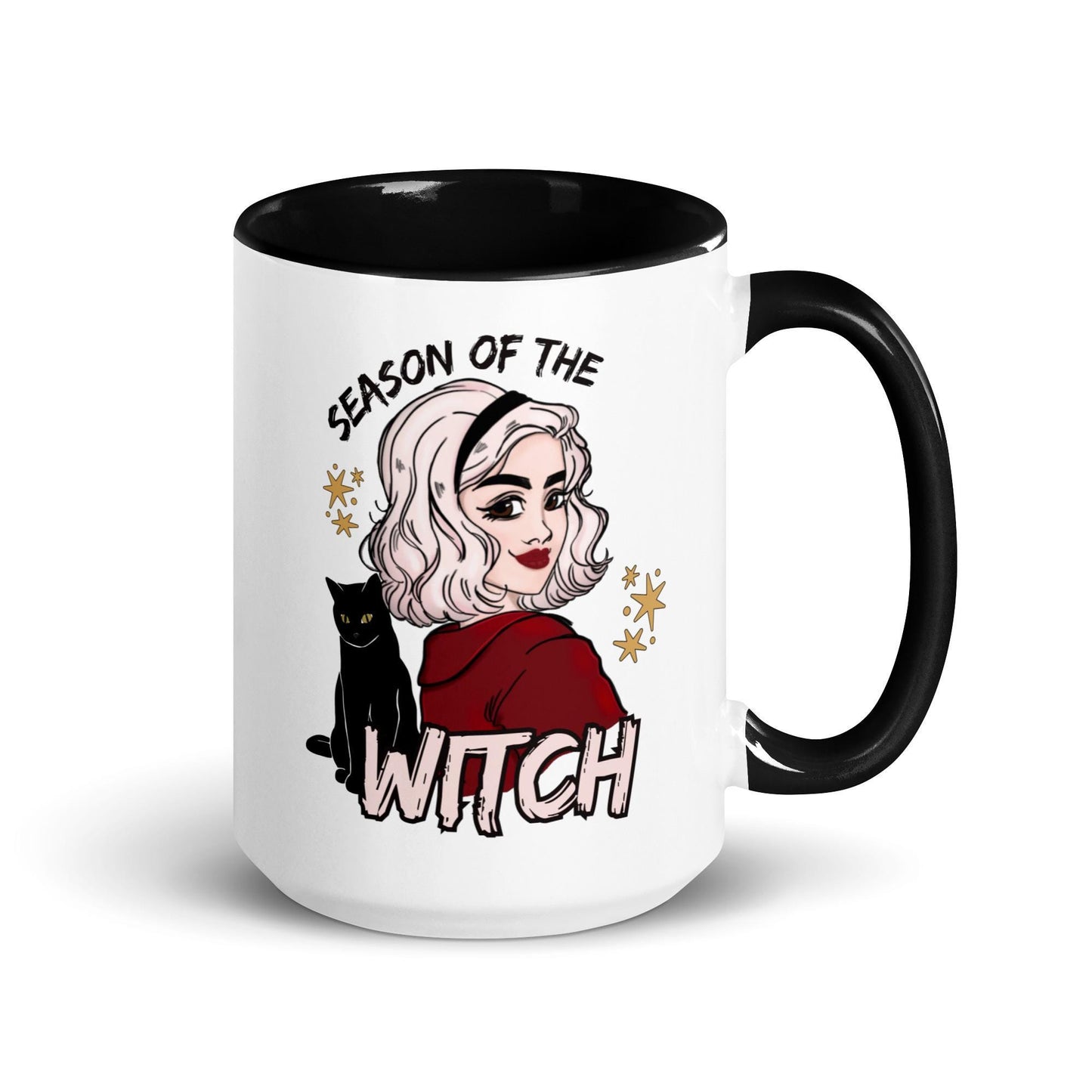 Sabrina Witchy | Season of the Witch Coffee Mug | Fall Autumn Witch Vibes | Halloween Lover Gift | Salem Binx Black Cat