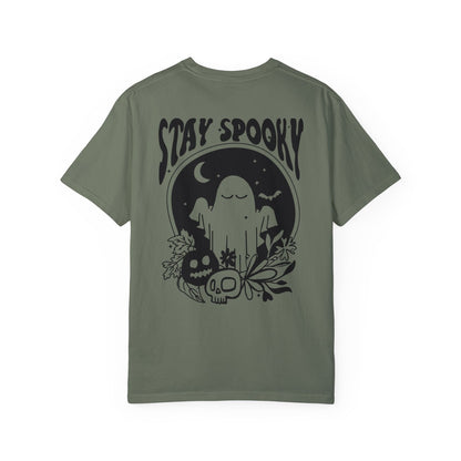 Stay Spooky Tshirt | Cute Ghost Halloween Shirt | Spooky Season Merch | Halloween Lover Gift | Ghost Skull Pumpkin | Front and Back Design