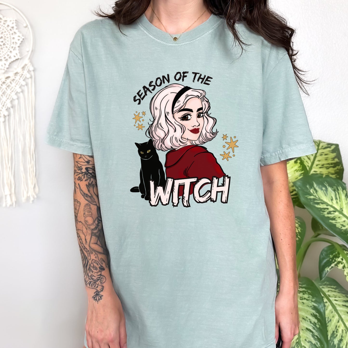 Season of the Witch Tshirt | Sabrina Halloween Shirt | Teenage Witch Spooky Season Shirt | Binx Black Cat Lover | Spooky Cute Witchy Gift