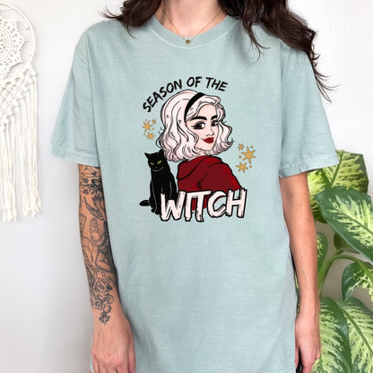 Season of the Witch Tshirt | Sabrina Halloween Shirt | Teenage Witch Spooky Season Shirt | Binx Black Cat Lover | Spooky Cute Witchy Gift