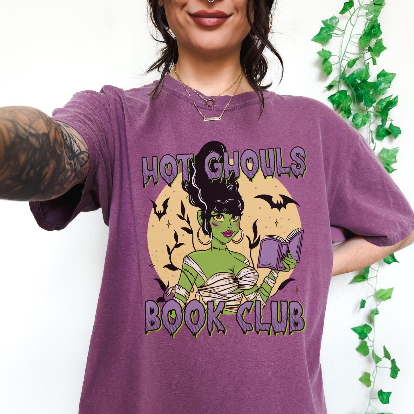 Hot Ghouls Book Club Tshirt | Spook Season Bookish Shirt | Fall Reader Shirt | Monster Girl Book Shirt | Horror Reader Gifts | Spooky Cute