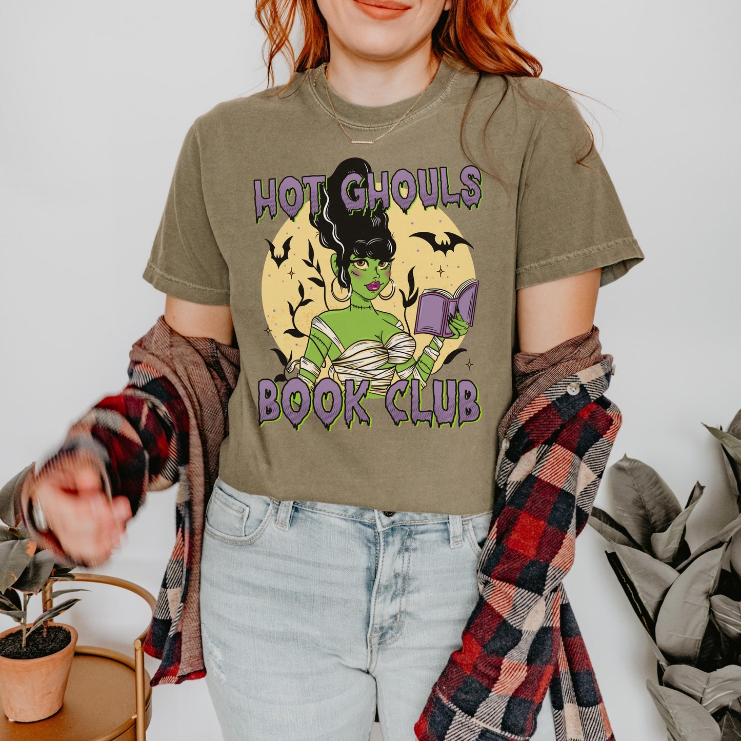 Hot Ghouls Book Club Tshirt | Spook Season Bookish Shirt | Fall Reader Shirt | Monster Girl Book Shirt | Horror Reader Gifts | Spooky Cute