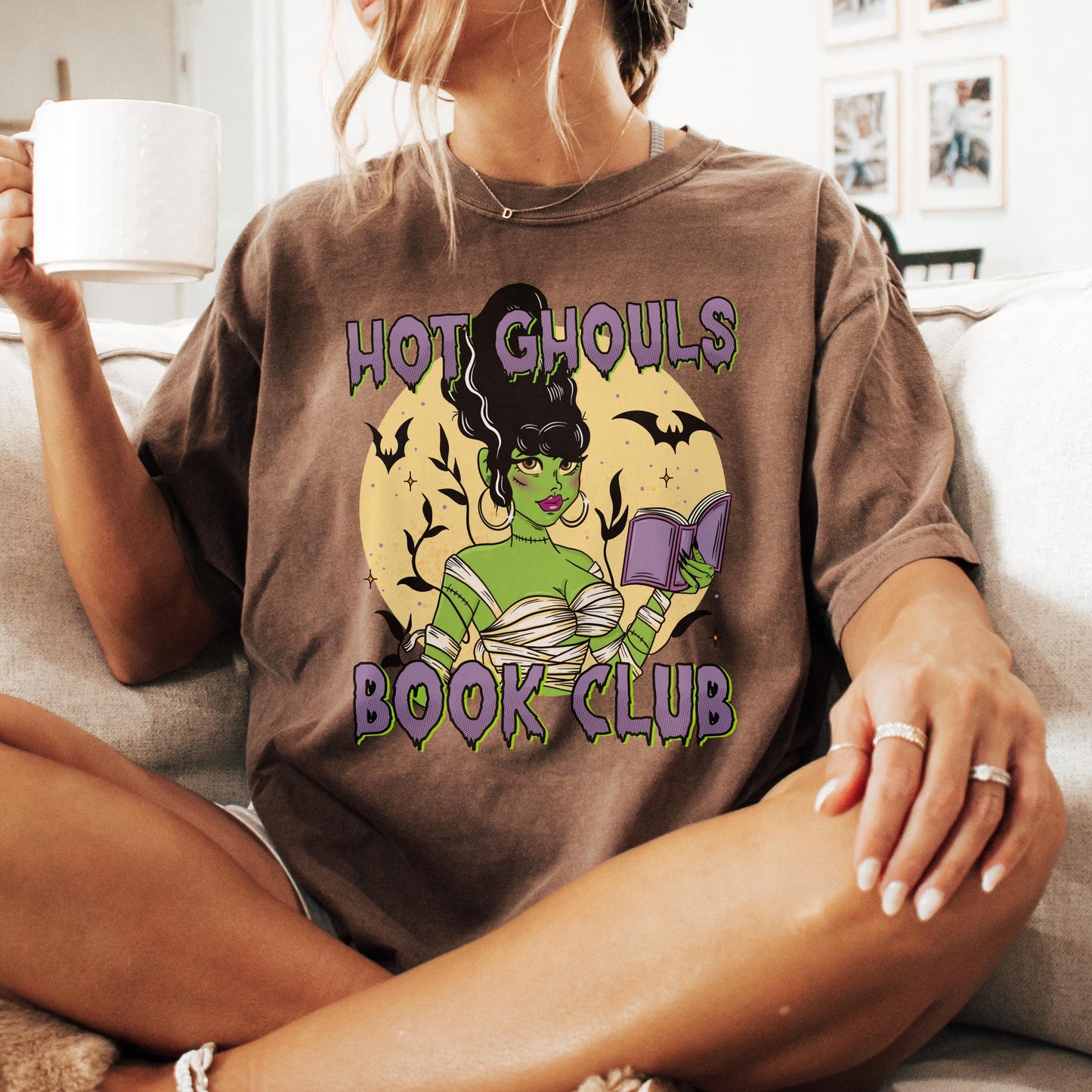 Hot Ghouls Book Club Tshirt | Spook Season Bookish Shirt | Fall Reader Shirt | Monster Girl Book Shirt | Horror Reader Gifts | Spooky Cute