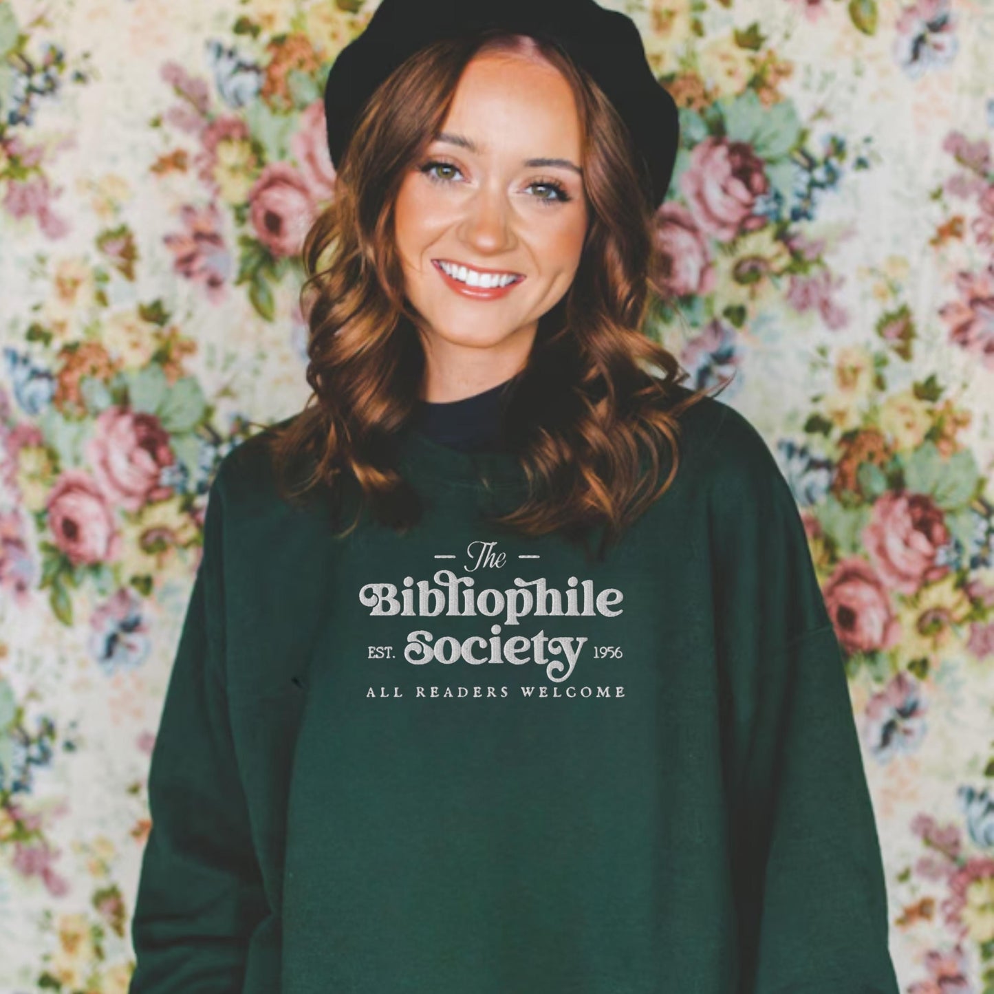 Bibliophile Society Embroidered Bookish Sweatshirt | Book Lover Crewneck | Reading Outfit | Bookworm Gifts | Book Obsessed | Trendy Booktok