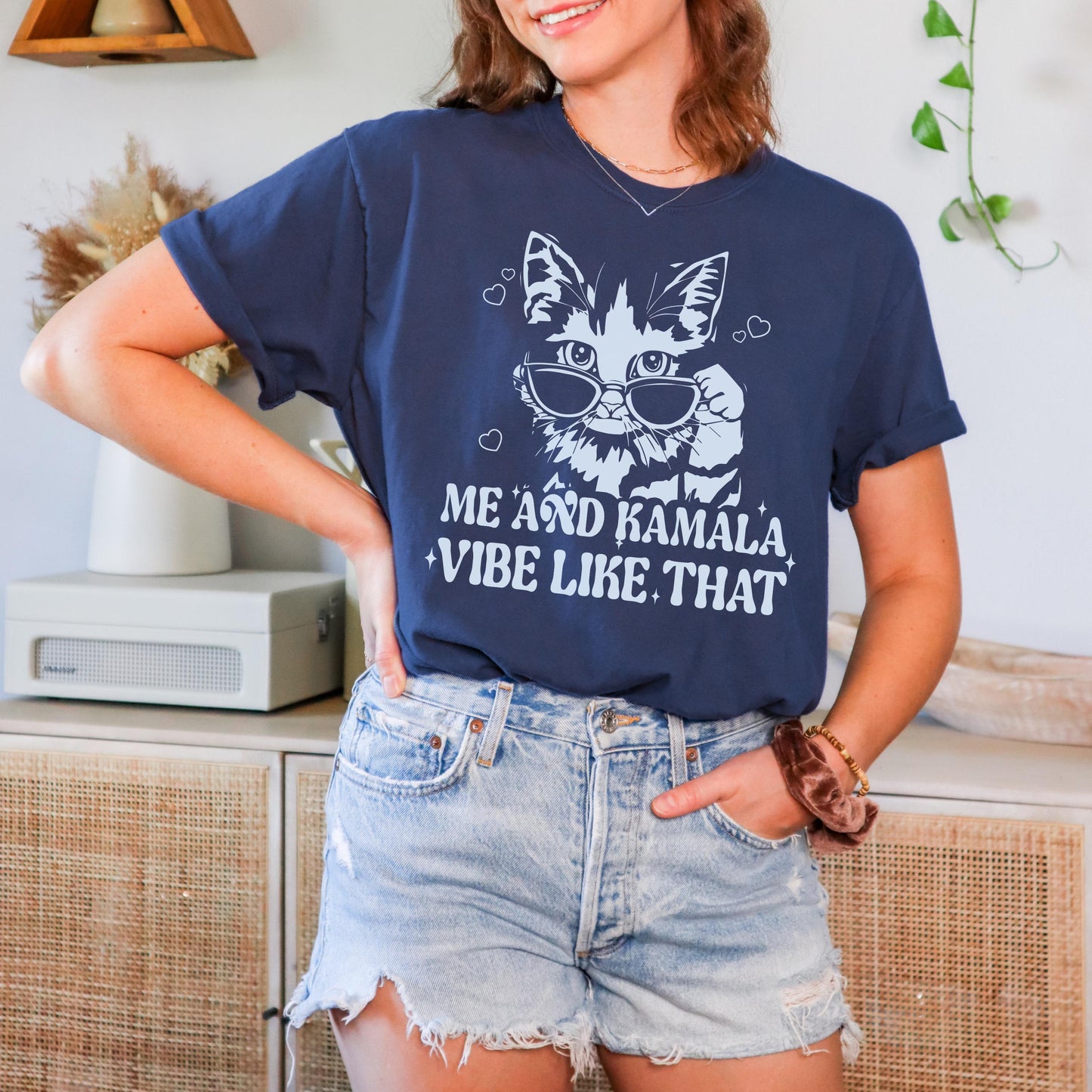 Me and Kamala Vibe Like That Tshirt | Cat Ladys for Kamala | Swift for Harris | Childless cat lady and I vote | Politics Democrat Election