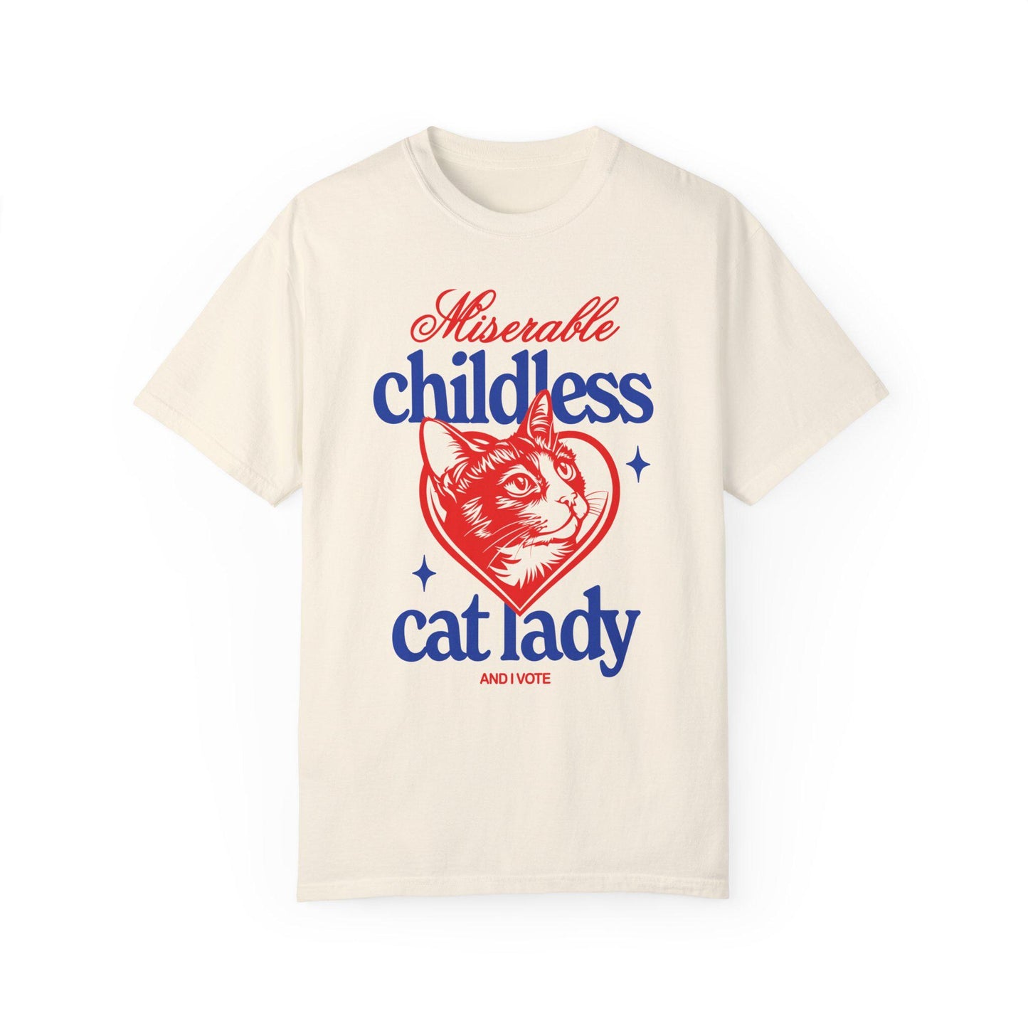 Miserable Childless Cat Lady and I vote Shirt | Cat Ladies for Kamala | Harris 2024| Politics Democrat Election tshirt | Woman's Rights