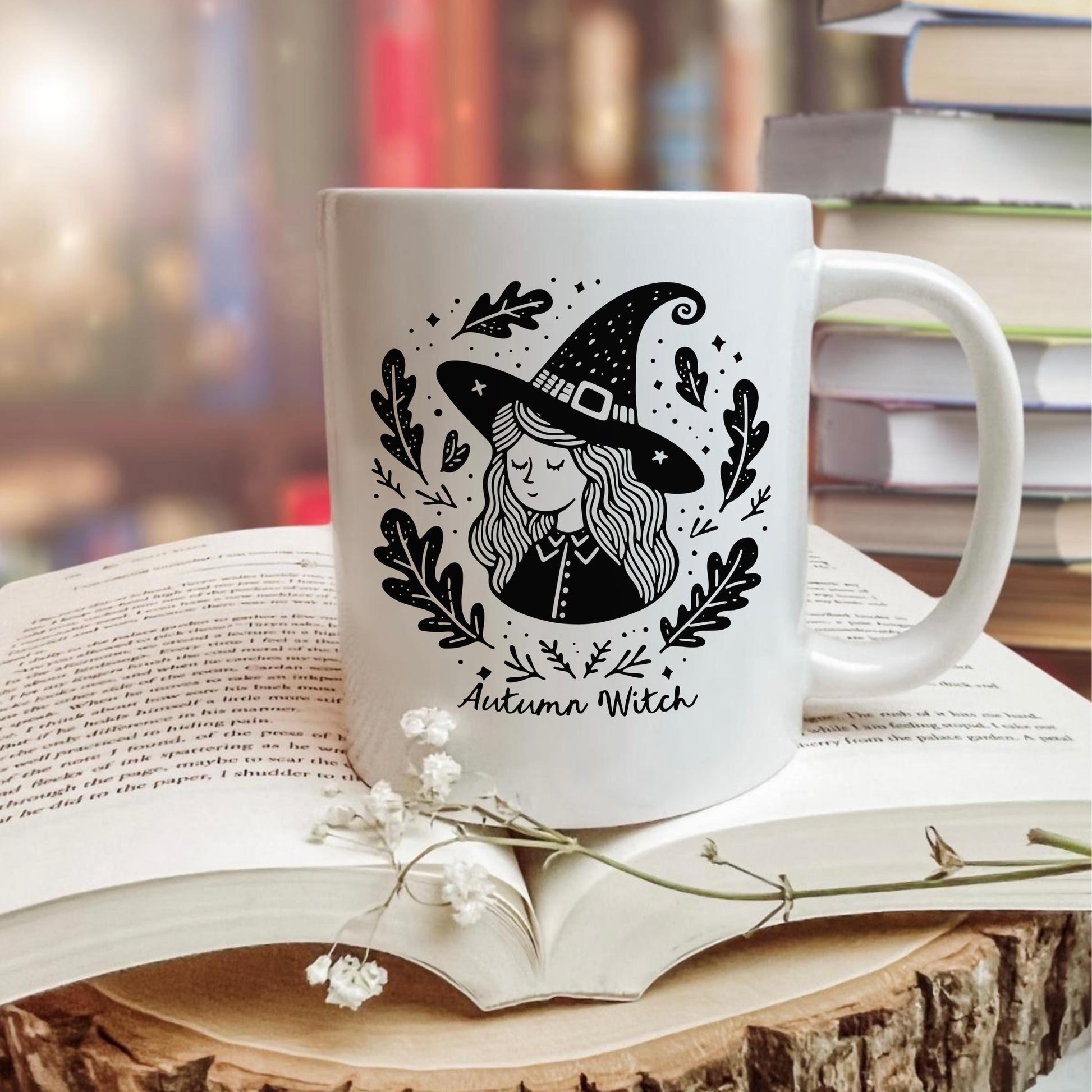 Autumn Witch Coffee Mug | Witchy Fall Tea Cup | Gift for Witch | Fall Coffee Bar | Cute Cozy Autumn | Spooky Cute Halloween Witch Mug