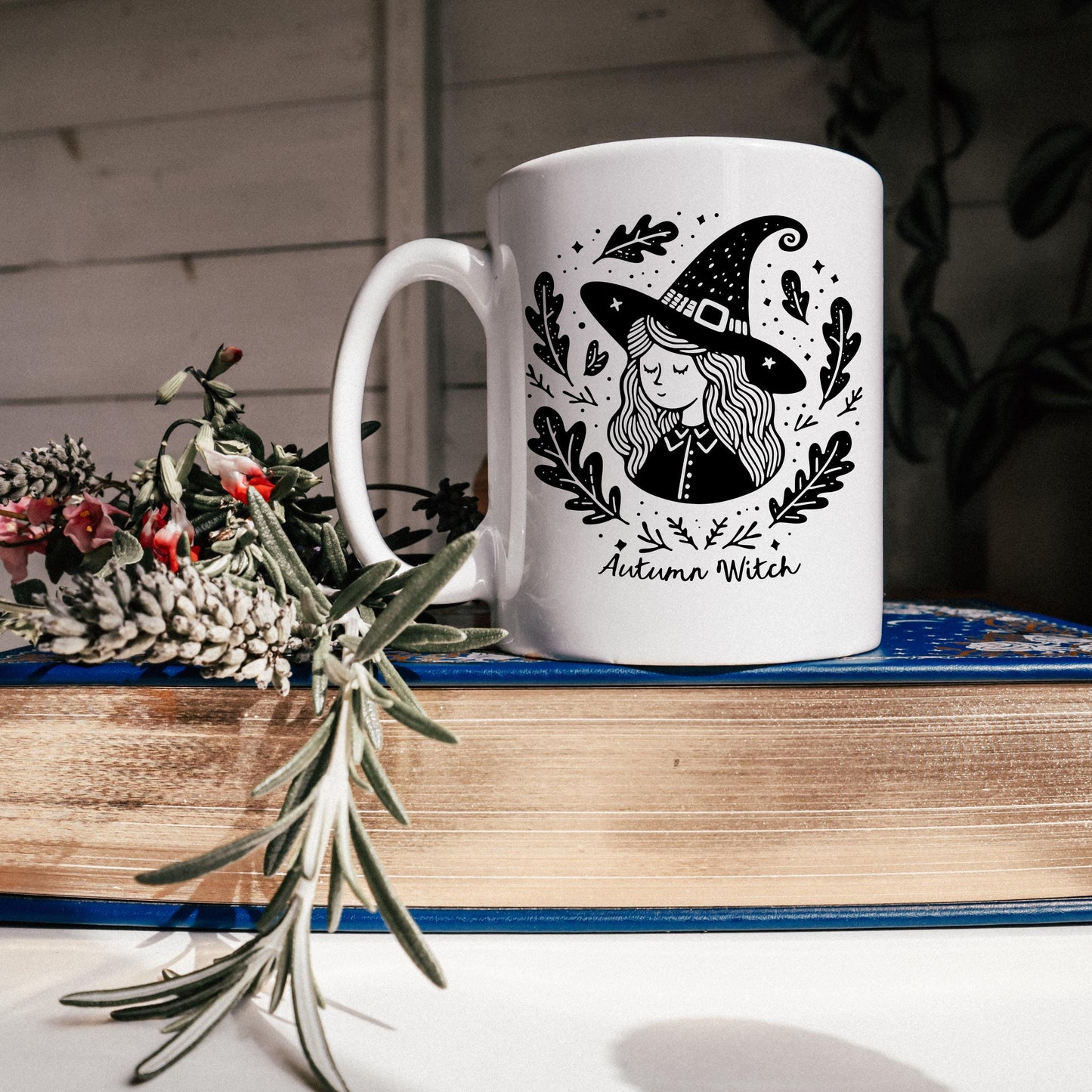 Autumn Witch Coffee Mug | Witchy Fall Tea Cup | Gift for Witch | Fall Coffee Bar | Cute Cozy Autumn | Spooky Cute Halloween Witch Mug