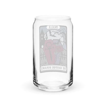 Vampire Romance Bookish Tarot Card Glass | Spooky Reader Iced Coffee Cup |