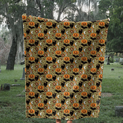 Spooky Cute Vintage Black Cat Throw Blanket | Classic Halloween Decor | Cozy Dark Cottagecore | Fall and Autumn Lover | Black Cat Mom Gifts