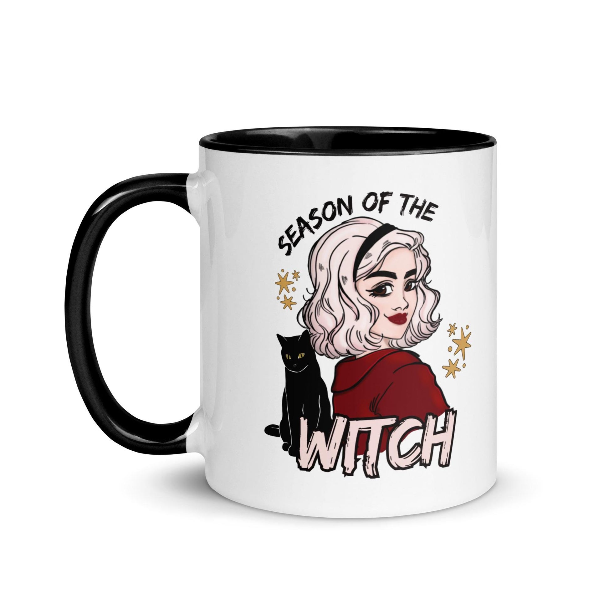 Sabrina Witchy | Season of the Witch Coffee Mug | Fall Autumn Witch Vibes | Halloween Lover Gift | Salem Binx Black Cat