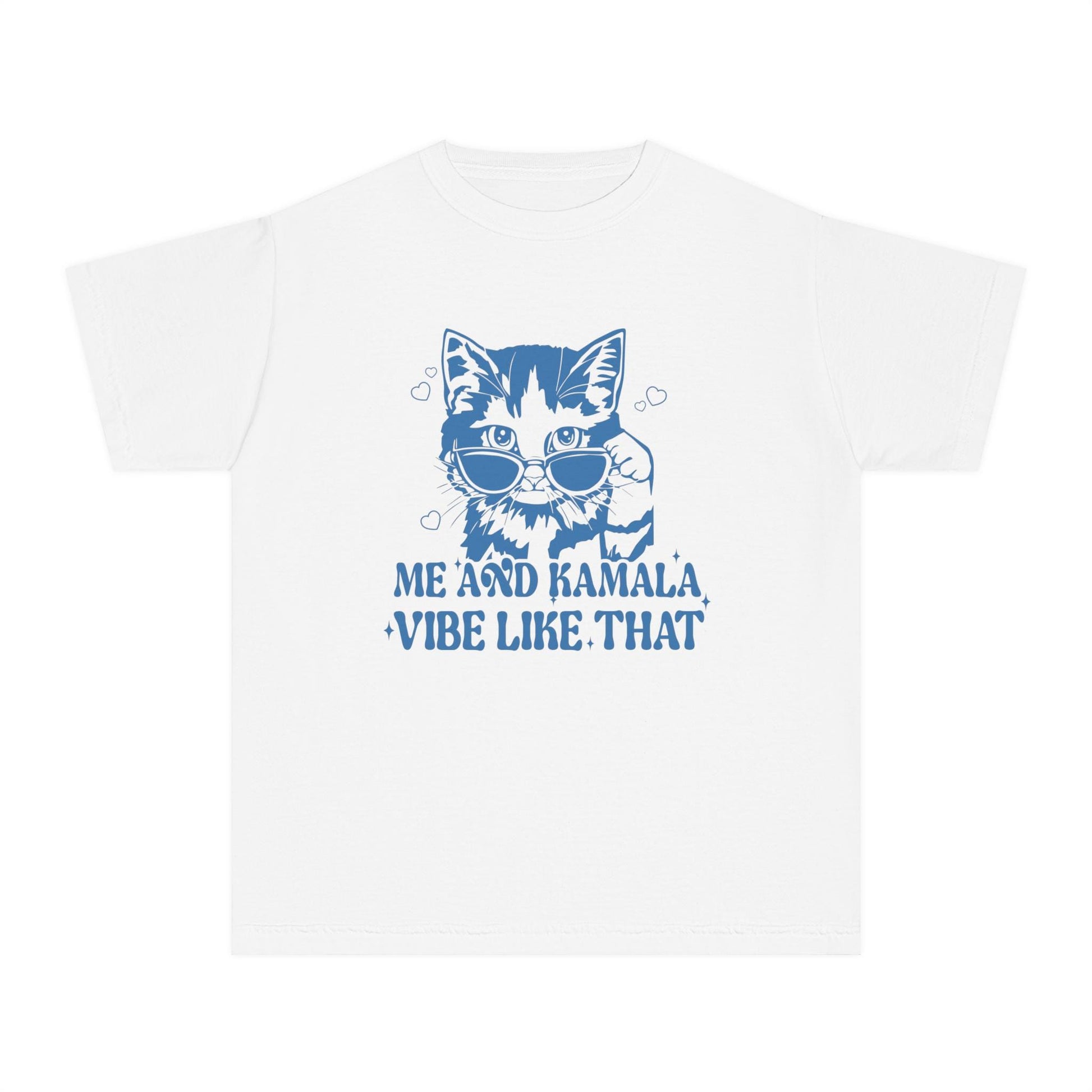 Me and Kamala Vibe Like That Kids T shirt | Youth Size Kamala Tee | Swift for Harris | Cat Lover Politics Democrat Election