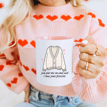 Lover Cardigan Valentines Mug, I Was Your Fave Folklore Girlies