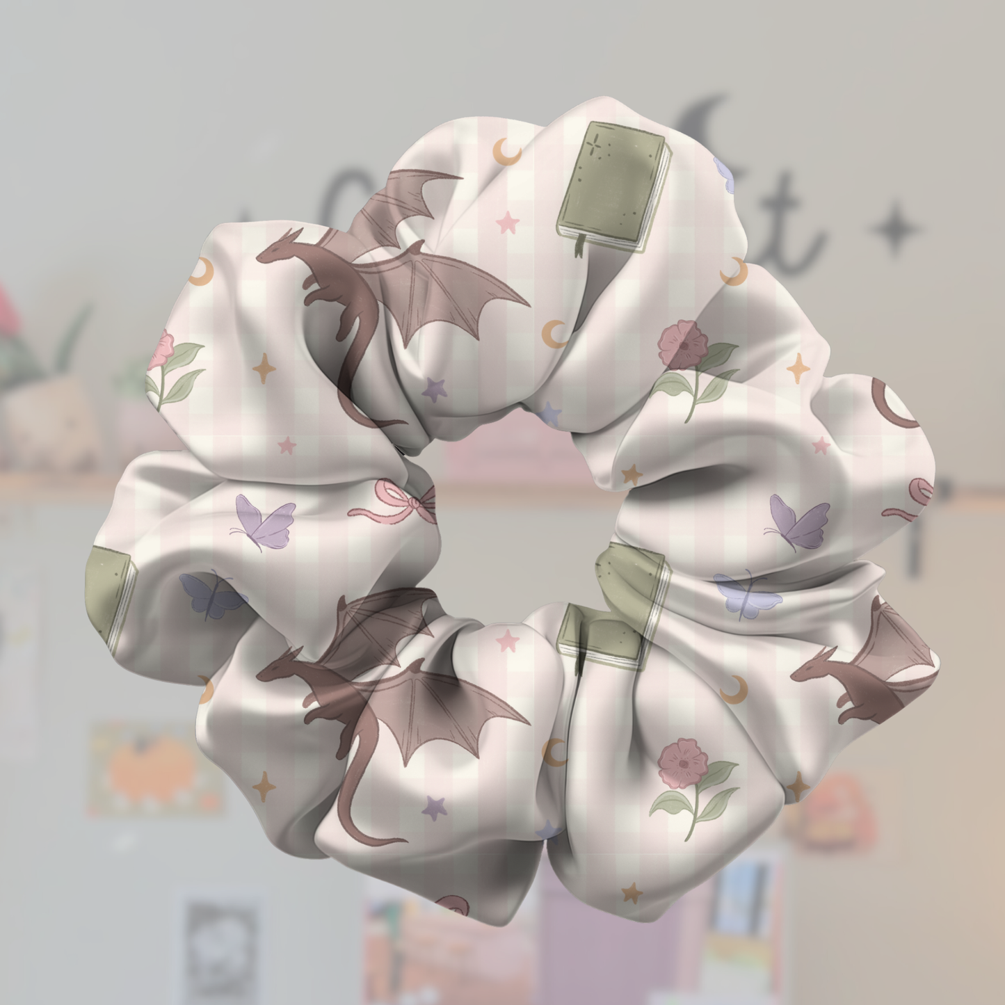 Soft Girl Coquette Fantasy Reader Satin Scrunchie