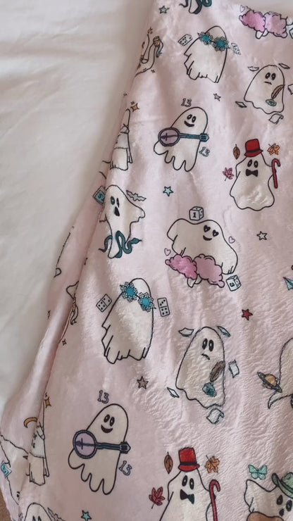 Spooky Season TS Ghostie Plush Throw Blanket