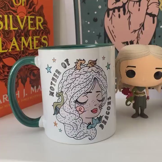 Dragons mother Thrones Mug | Danny Coffee Cup | Fantasy Drinkware | Bookish Dragon Mug | Gift for Reader