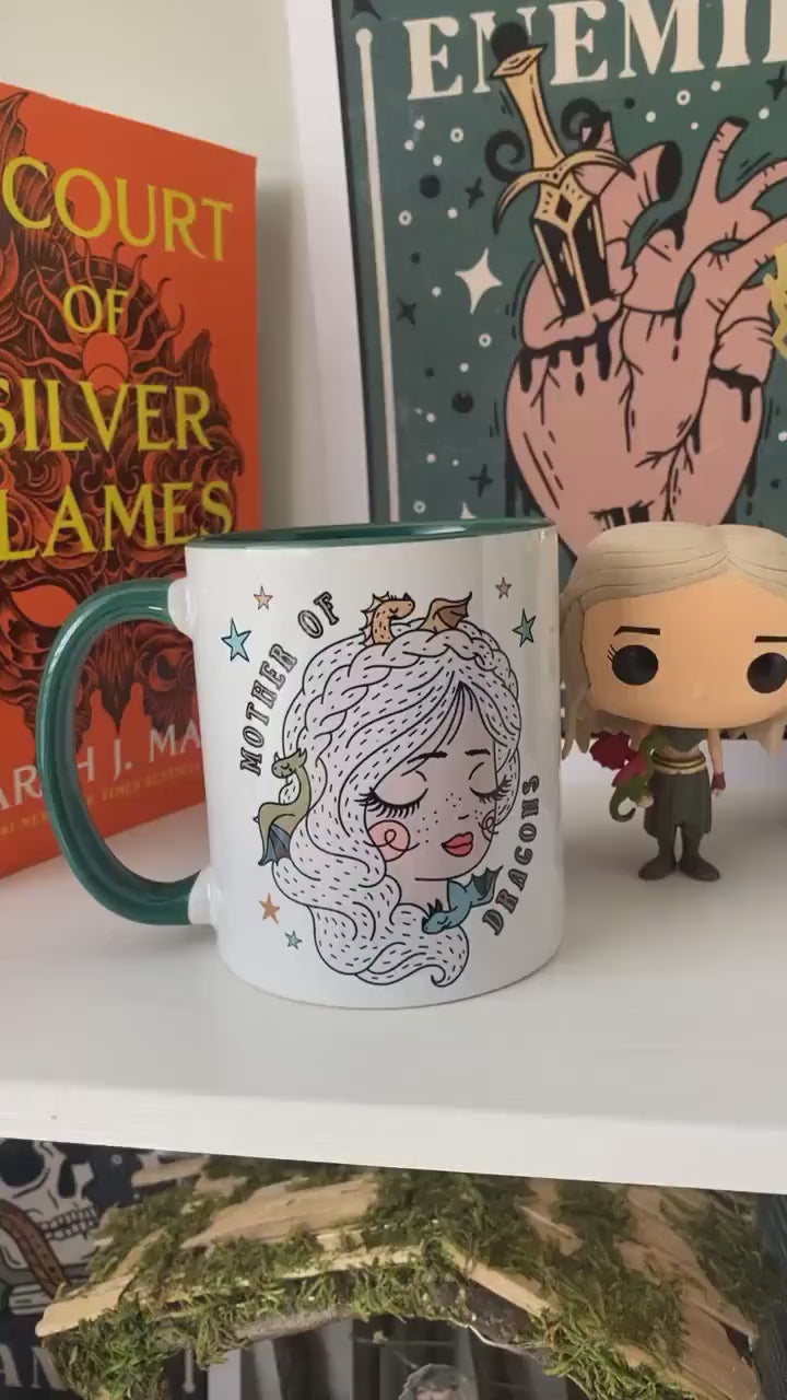 Dragons mother Thrones Mug | Danny Coffee Cup | Fantasy Drinkware | Bookish Dragon Mug | Gift for Reader