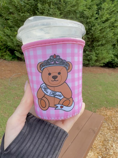 Ms Cuddles Pink Gingham TVD Iced Coffee Sleeve