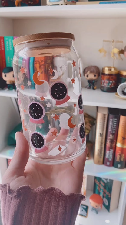 Crystal Ball Witchy Spooky Season Iced Coffee Glass