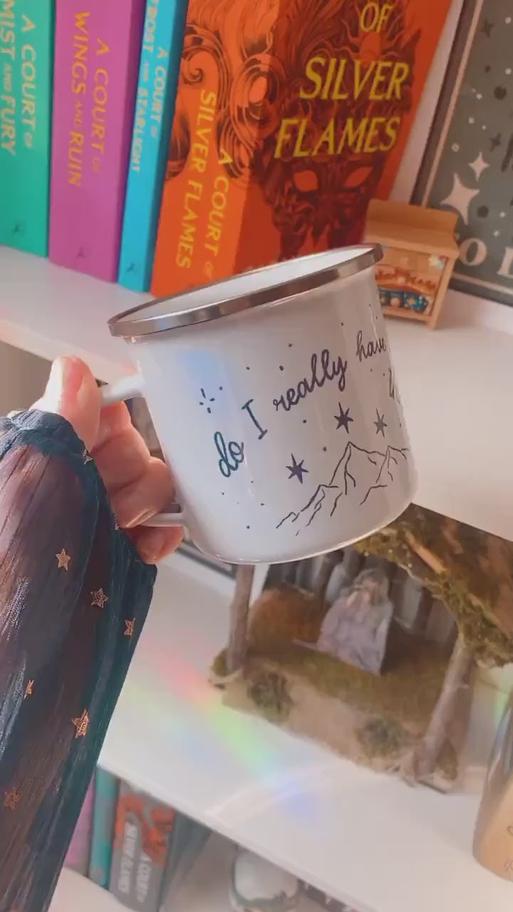 High Infidelity Bookish Enamel Camping Mug | Taylor x ACOTAR merch | Midnights Era | Rhysand Highlord Night Court Coffee Cup | Swift Reader