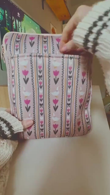 SMALL PRINTING IMPERFECTION Discounted Large Padded Book Sleeve with Zipper, Late Night Readers Club Book Pouch, Kindle Case, Reader Gifts