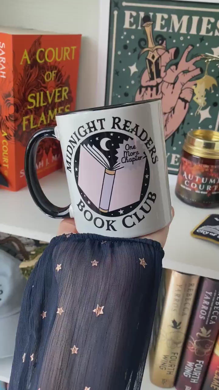 Midnight Readers Book Club Mug | Bookish Coffee Cup | Reader Gifts | Celestial Book Mug | Night Owl Bookworm Gift | Booktok Bookish Shop