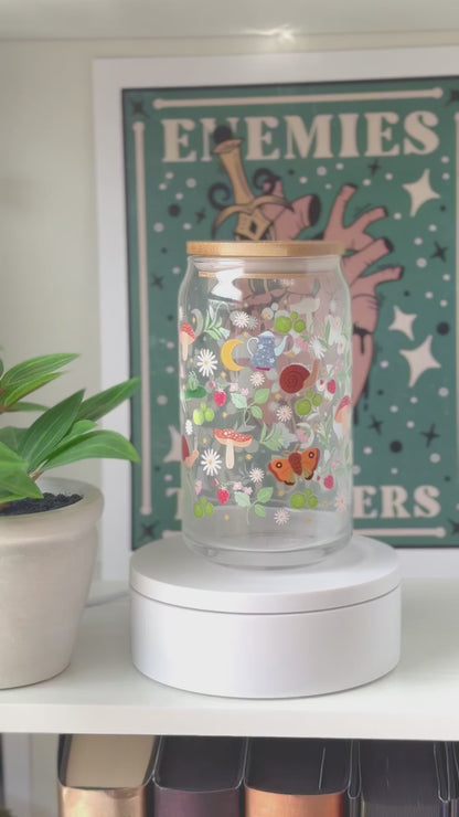 Fairycore Spring Garden Iced Coffee Glass