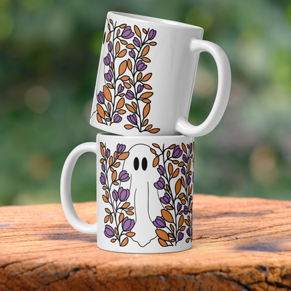 Spooky Cute Floral Ghost Mug