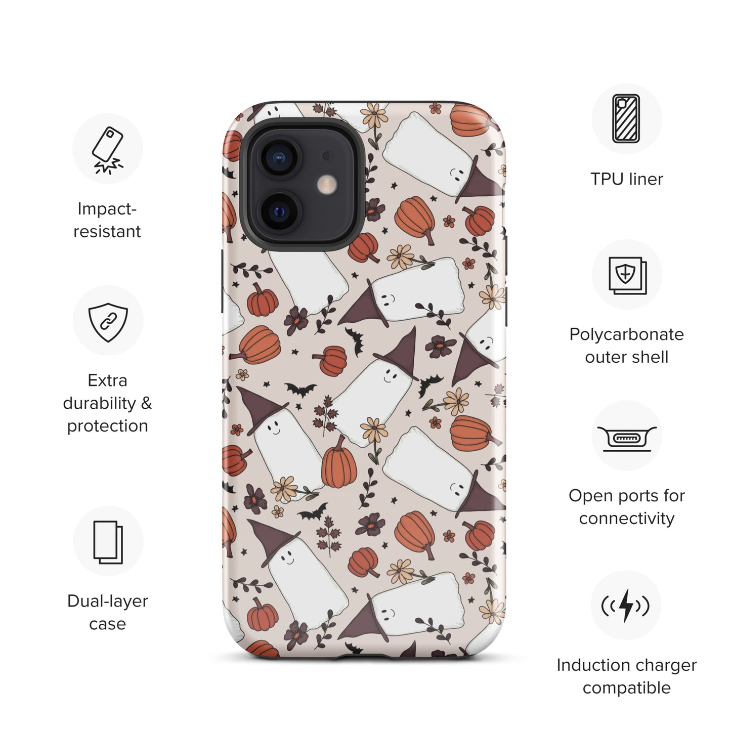 Spooky Cute Witchy Ghost Tough Case for iPhone