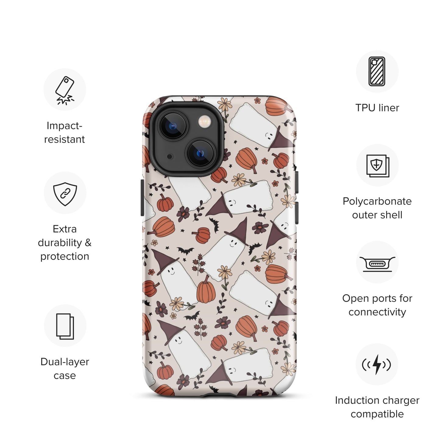 Spooky Cute Witchy Ghost Tough Case for iPhone