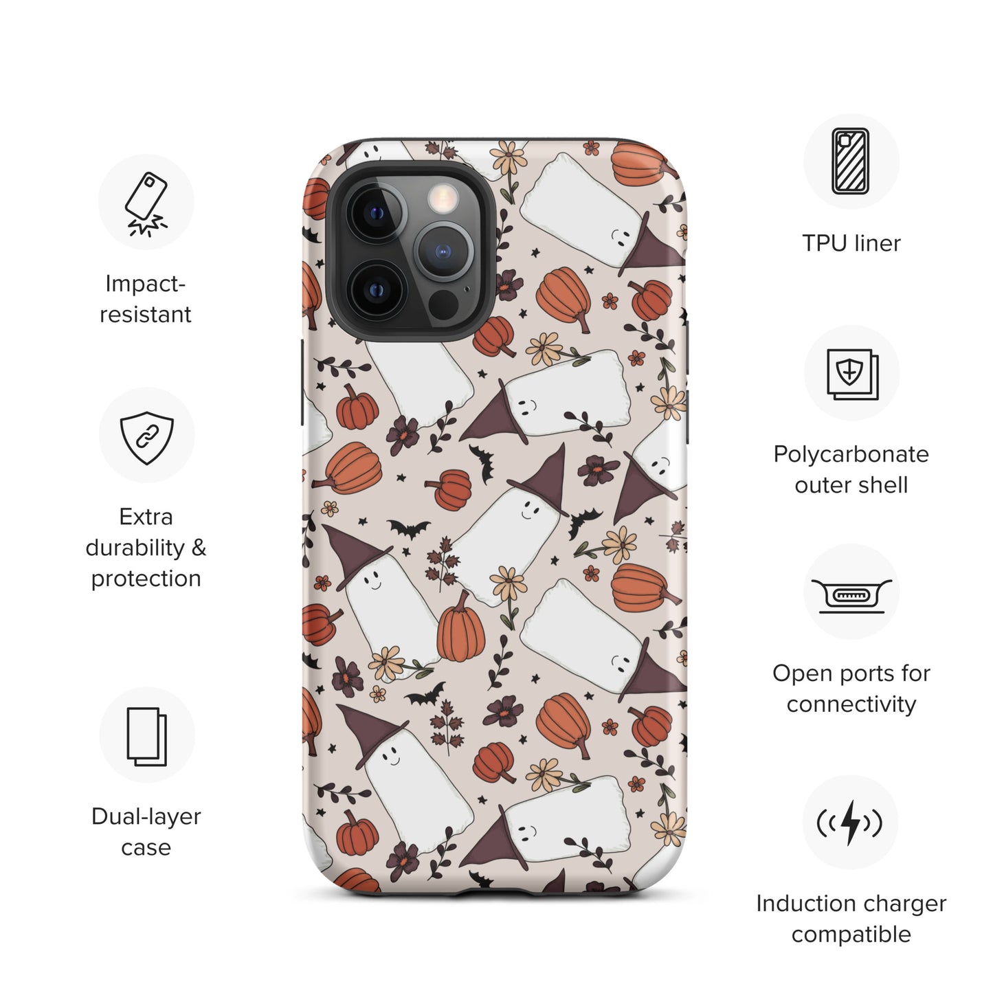 Spooky Cute Witchy Ghost Tough Case for iPhone