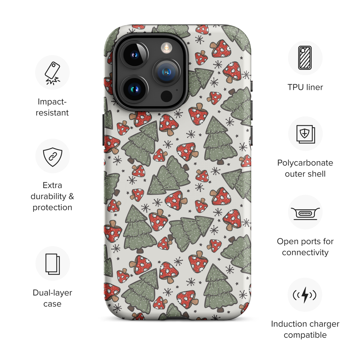 Winter Woodland Mushroom Phone Case