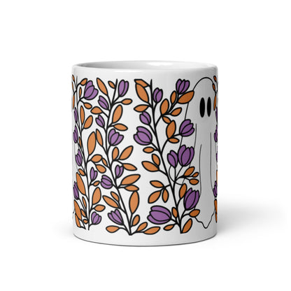 Spooky Cute Floral Ghost Mug