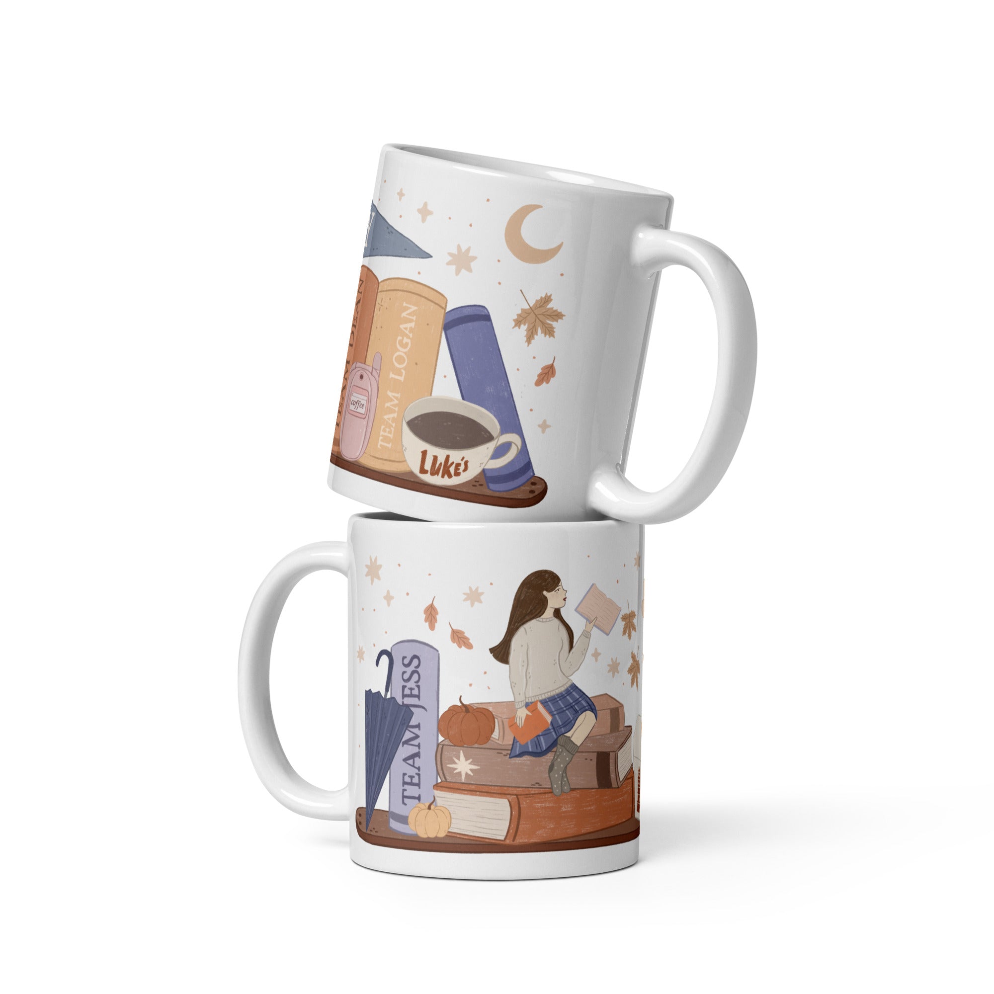 Crescent Cat Co Rory Bookshelf Stars Hollow Mug - Thumbnail 2