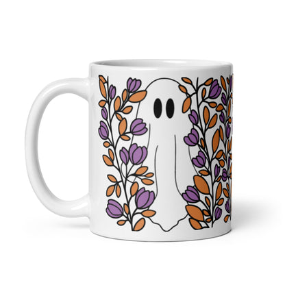 Spooky Cute Floral Ghost Mug