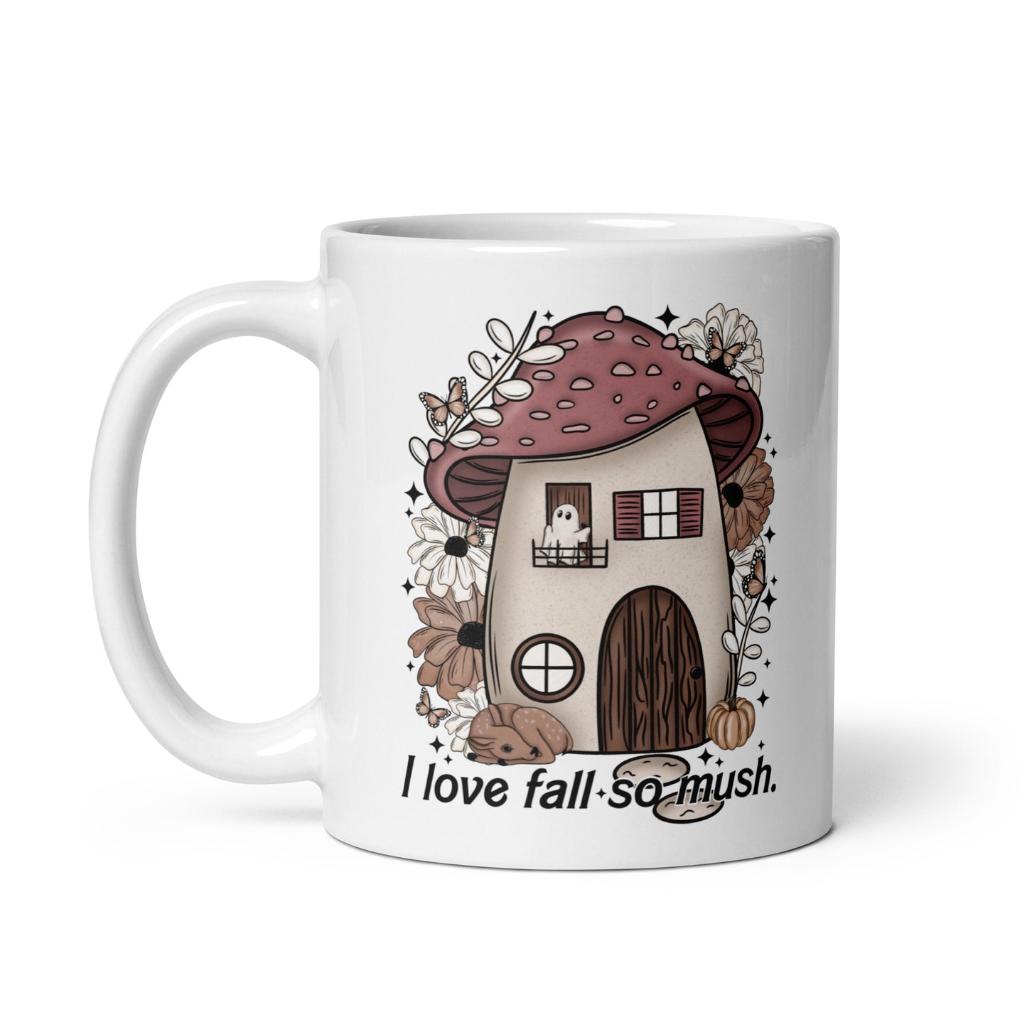 I Love Fall So Mush Cozy Autumn Ghost Mug