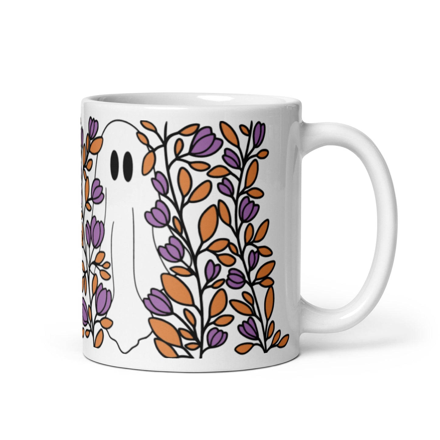 Spooky Cute Floral Ghost Mug