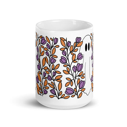 Spooky Cute Floral Ghost Mug