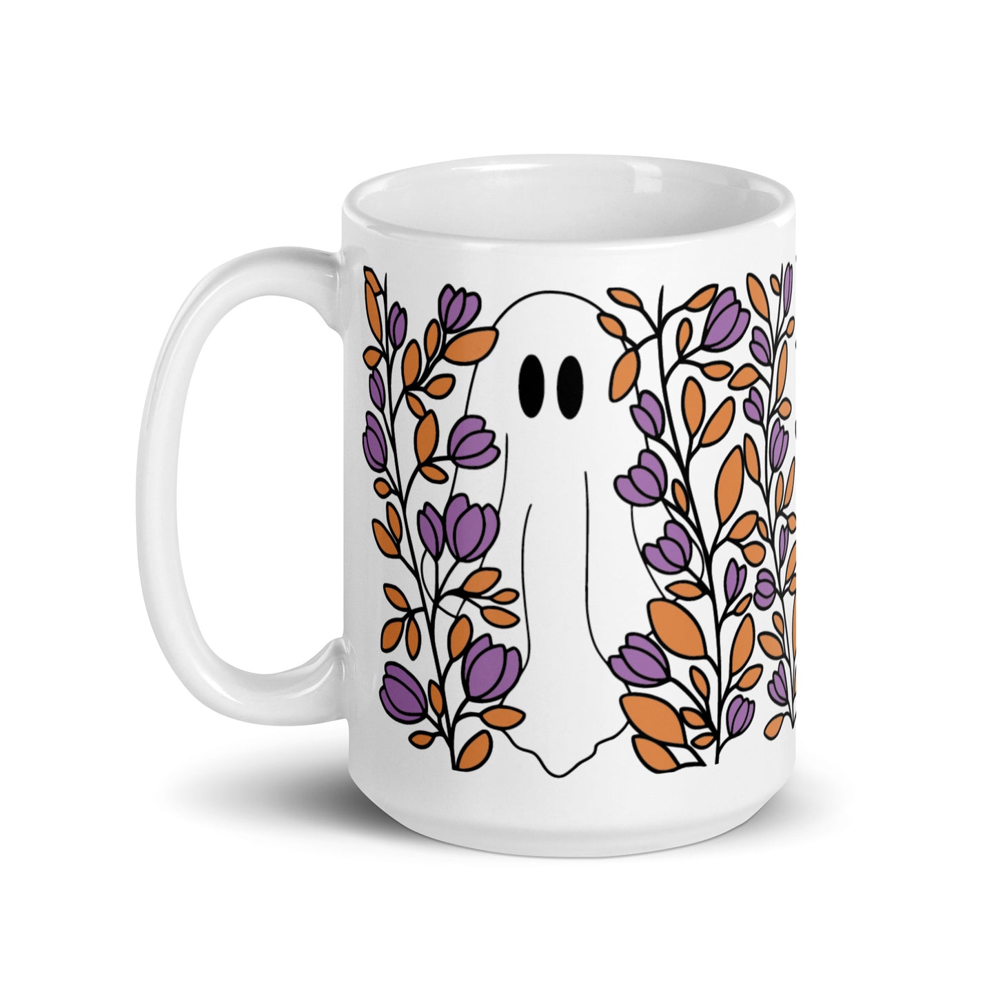 Spooky Cute Floral Ghost Mug