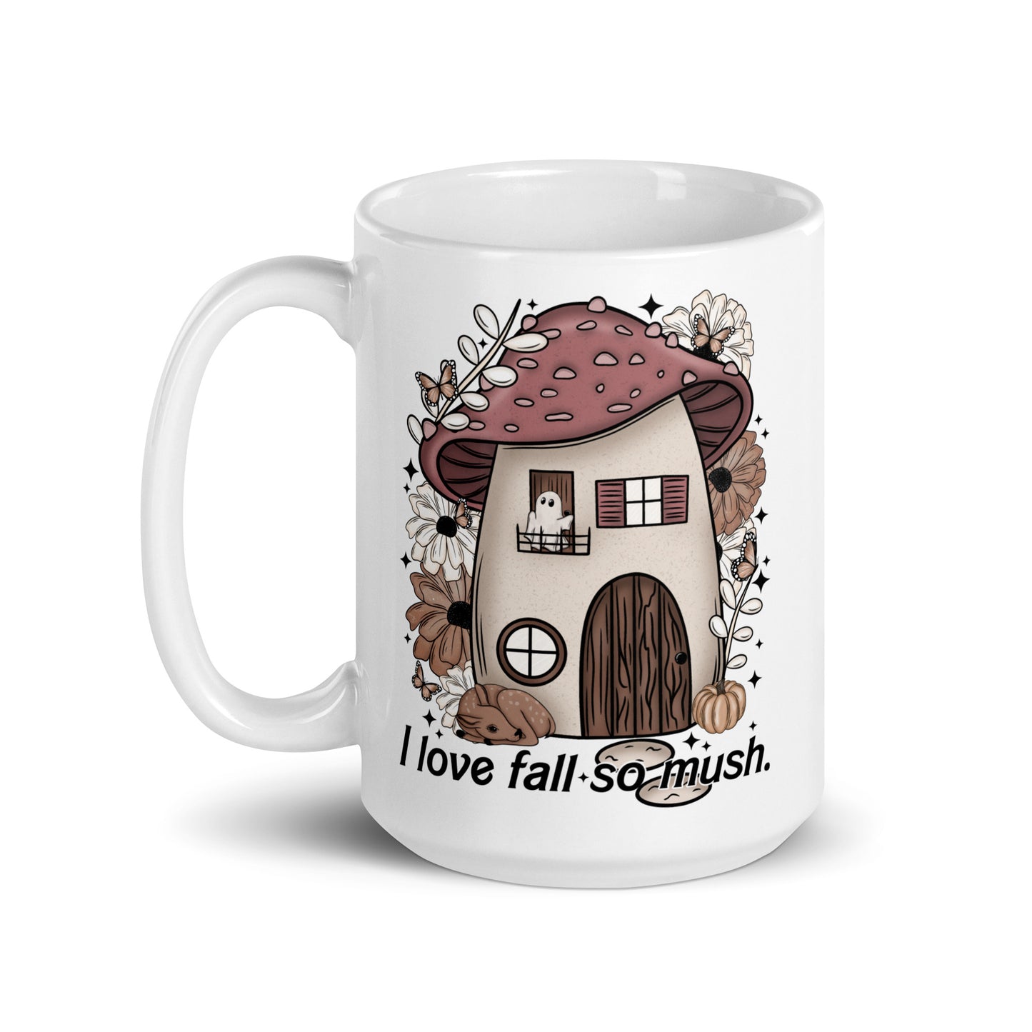 I Love Fall So Mush Cozy Autumn Ghost Mug